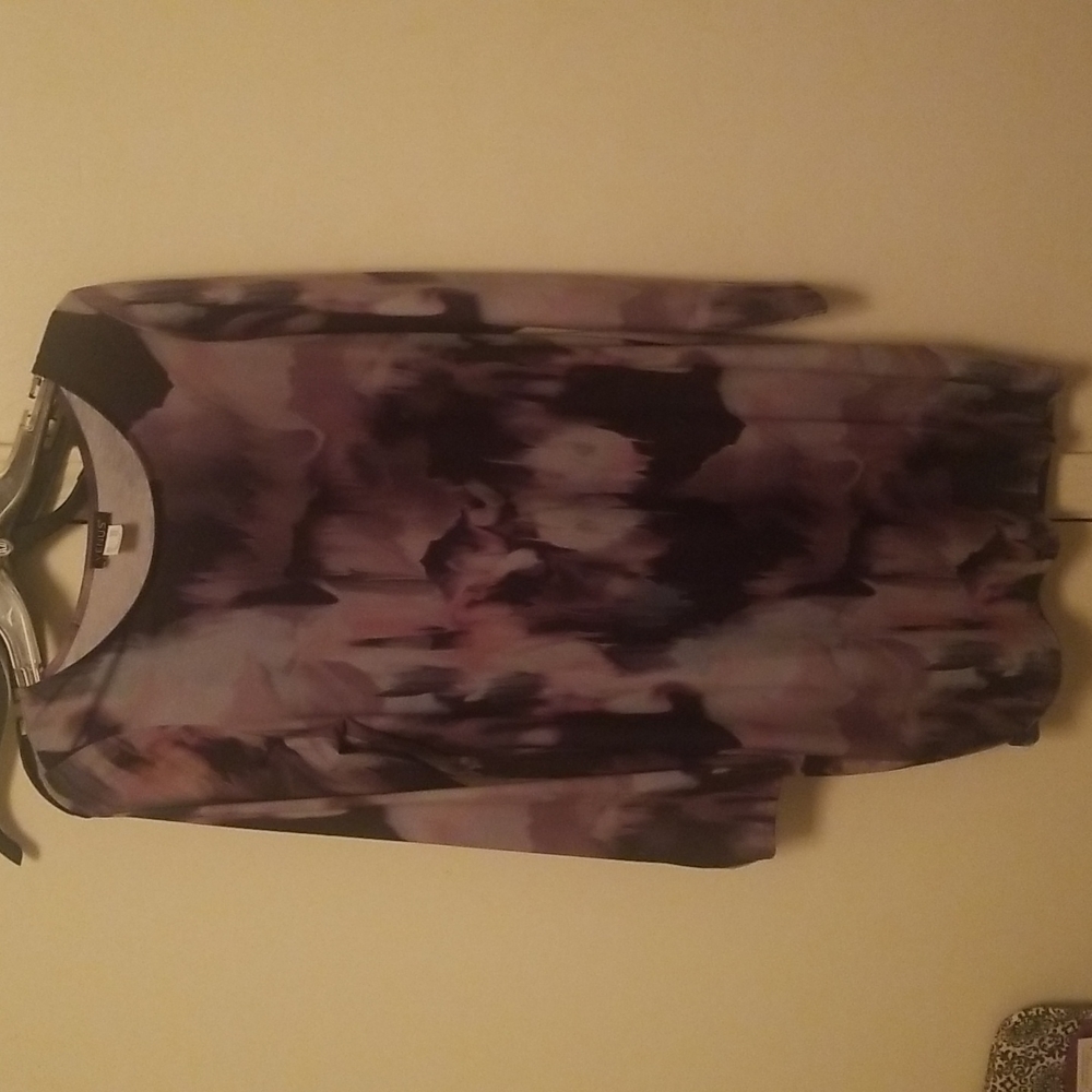 Venus abstract dress size large purple like with shades of gray and mauve